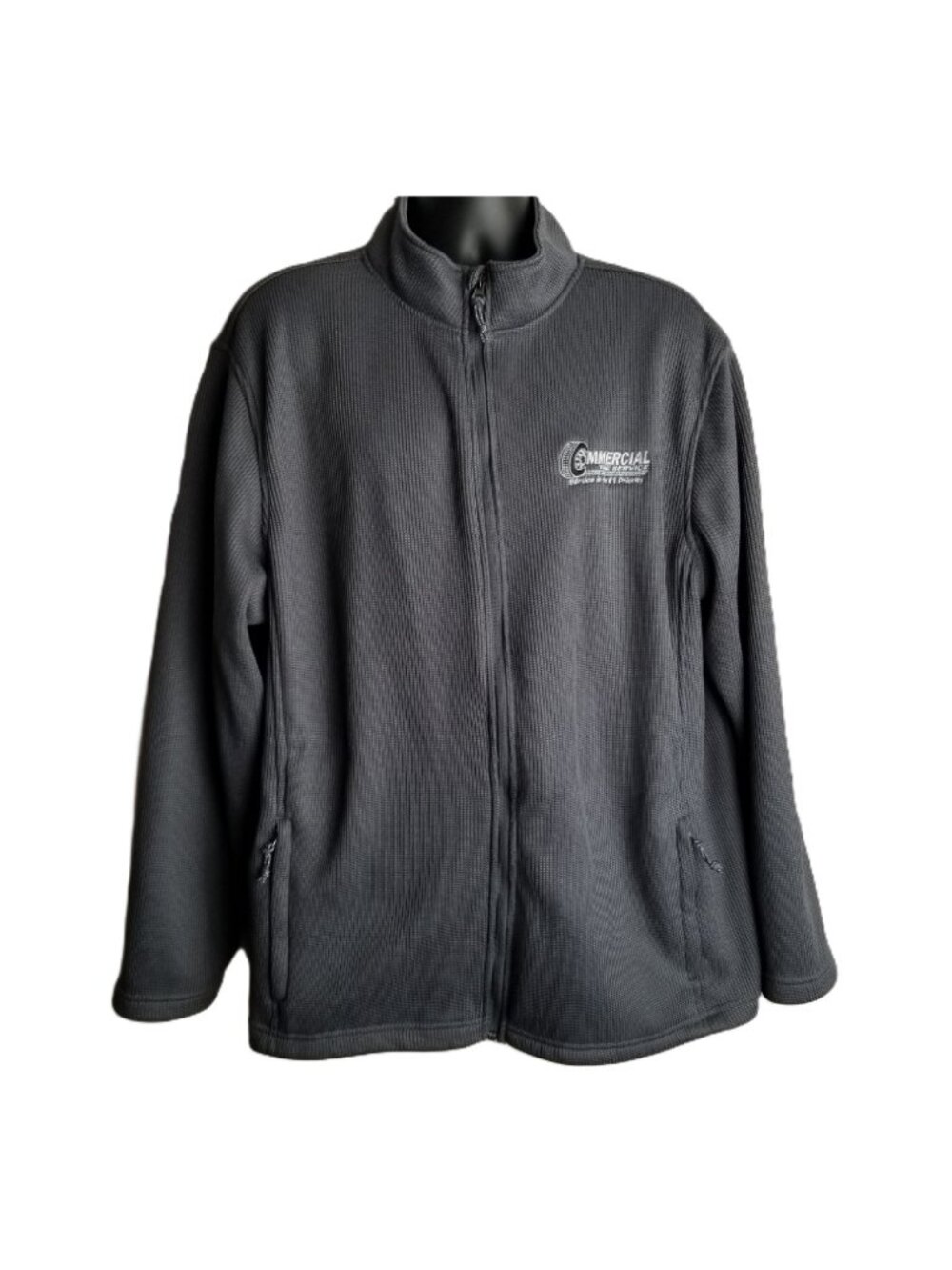 Charles River Apparel Fleece Jacket Size XXL Gray Commercial Tire Service Logo